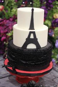 Paris Eiffel Tower Ruffles Wedding Cakes Missouri