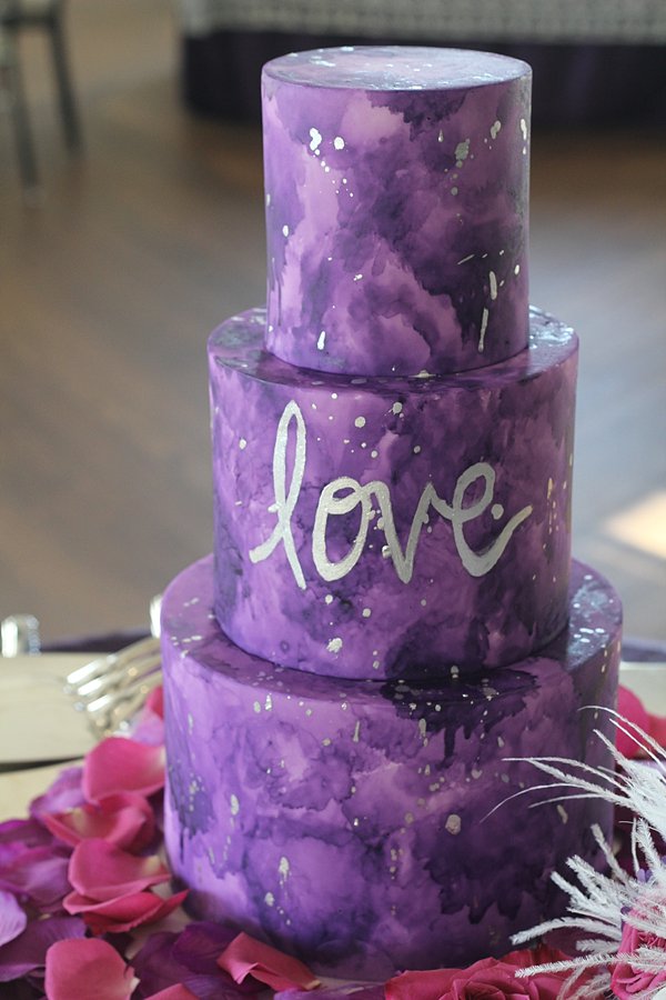 Purple Tie Dye LOVE Wedding Cakes Missouri