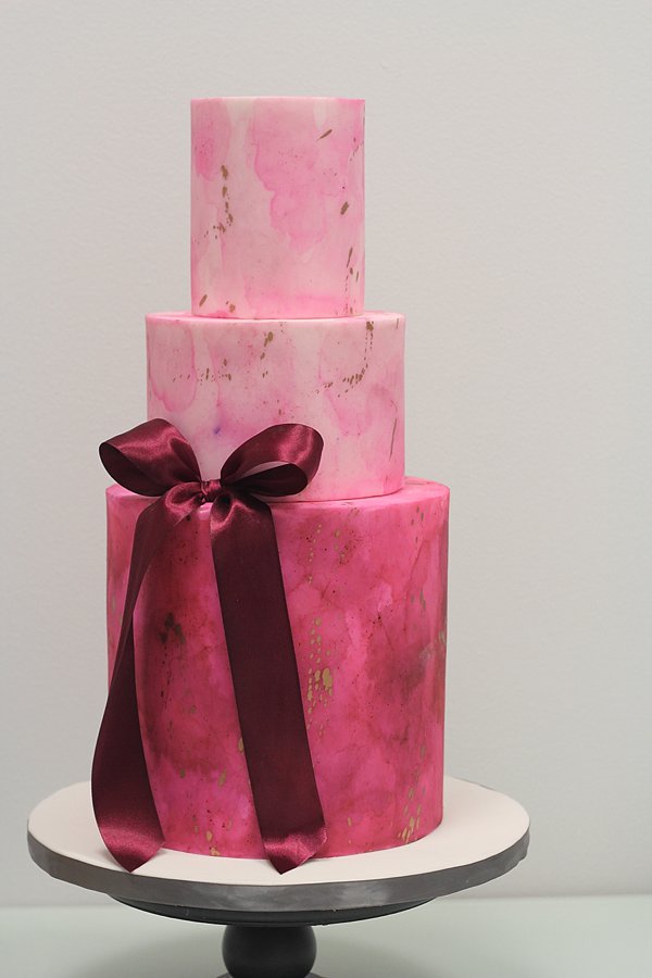 Pink Tie Dye Wedding Cakes Missouri