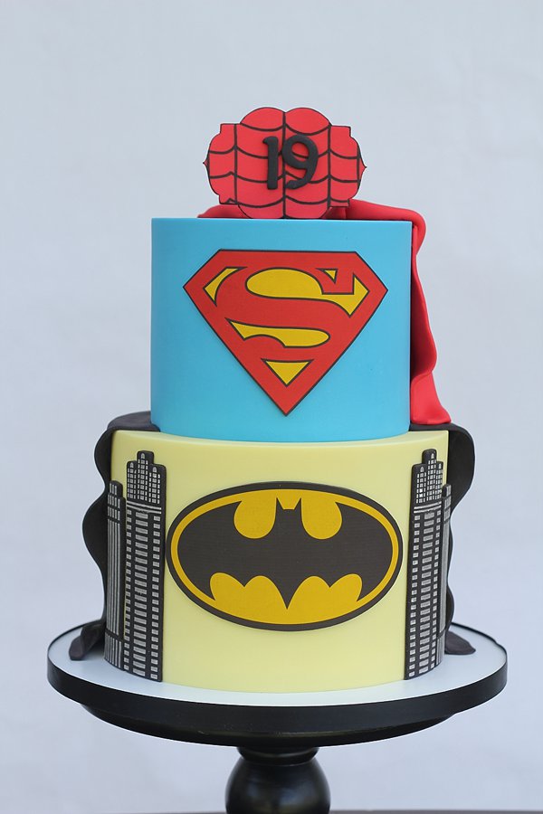 Superman Batman spiderman Birthday Cakes Missouri
